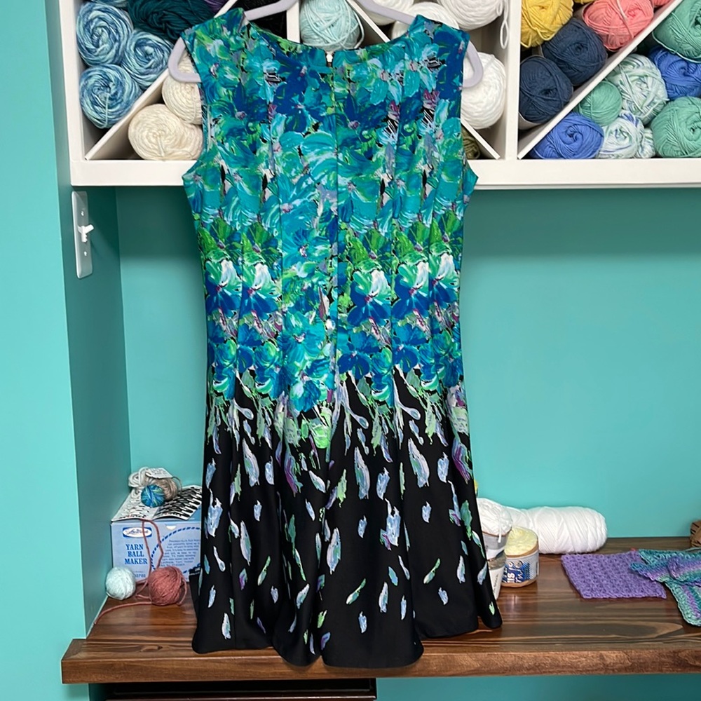 Blue & Black Dress Barn Sleeveless A-Line